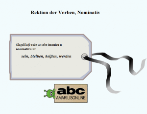 nemački glagoli nominativ Rektion