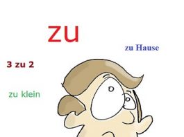 zu nemački predlog i ostalo – primeri, upotreba značenje